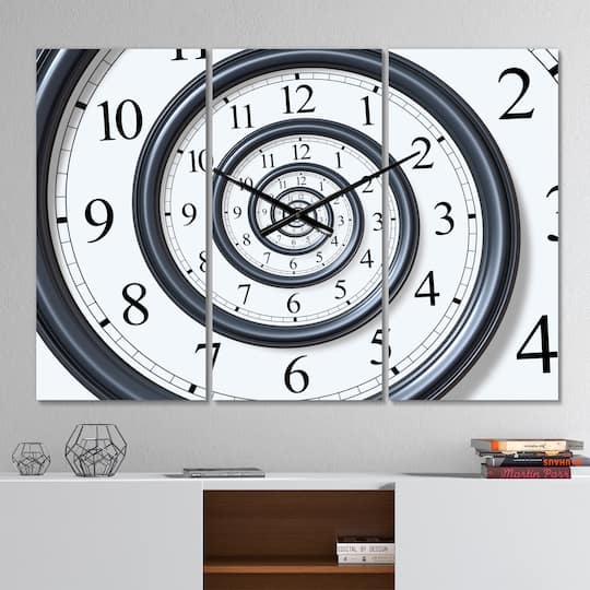 Designart 'Time Spiral Analog Wall Modern Multipanel Wall Clock